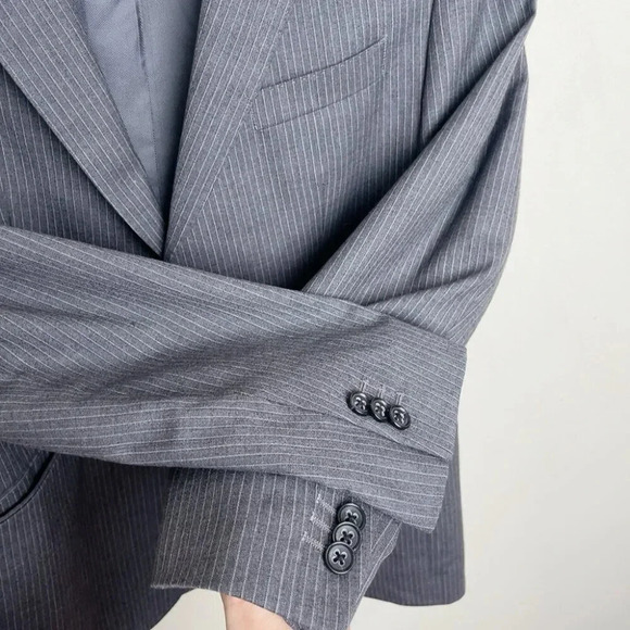 BANANA REPUBLIC Gray Pinstripe Men's Blazer - Picture 8 of 15